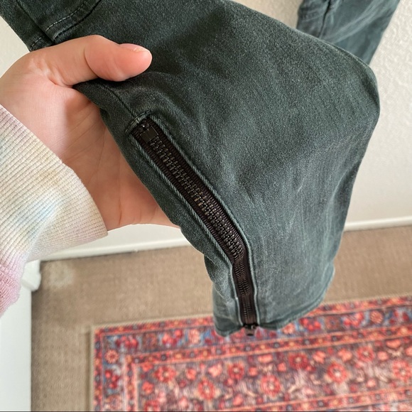 J Brand Dark Green Cargo Pants with Black Zippers - Picture 4 of 6